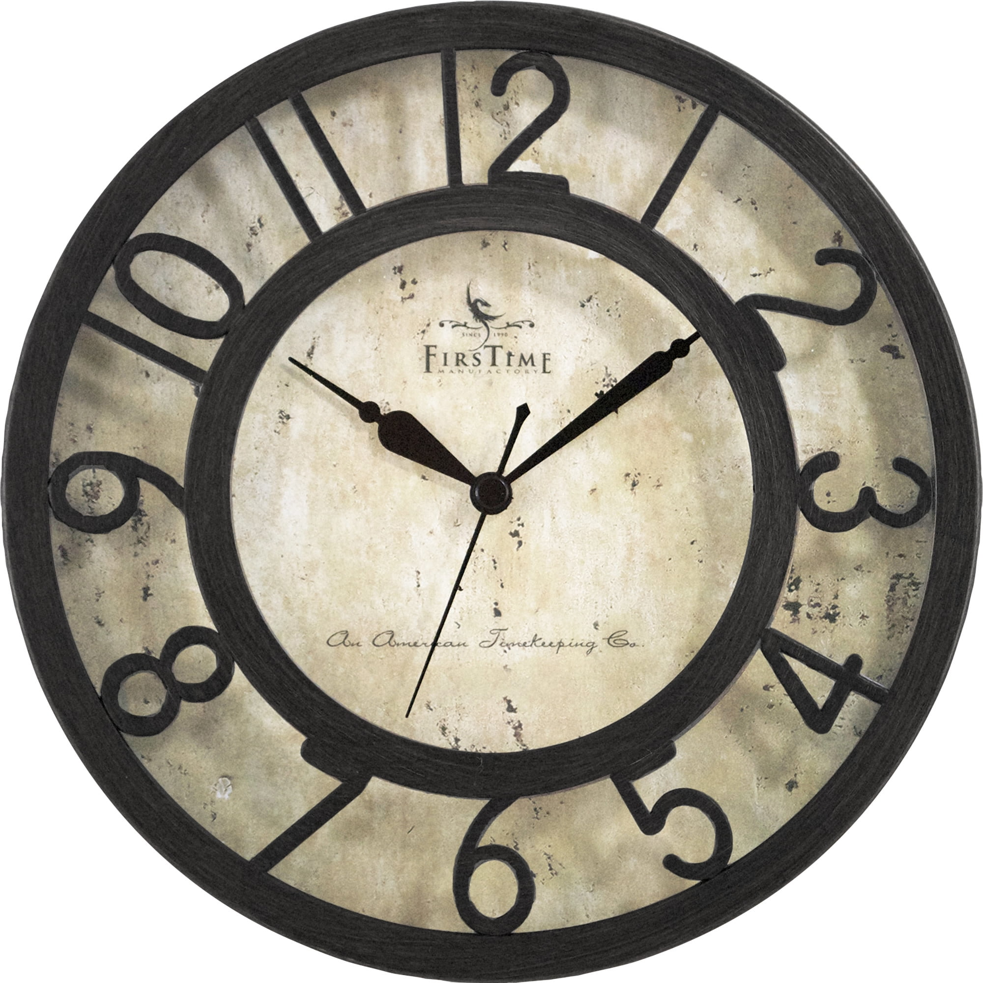 FirsTime & Co. Bronze Raised Number Wall Clock, Traditional, Analog, 8 x 2 x 8 in - Mountain Lakes Mall