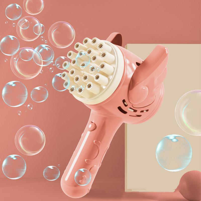 Bubble Hammer Gun Children Gift Toys Small Fan Soap Bubbles Gun Kids Toys 23 Hole Bubbles Machine - Mountain Lakes Mall