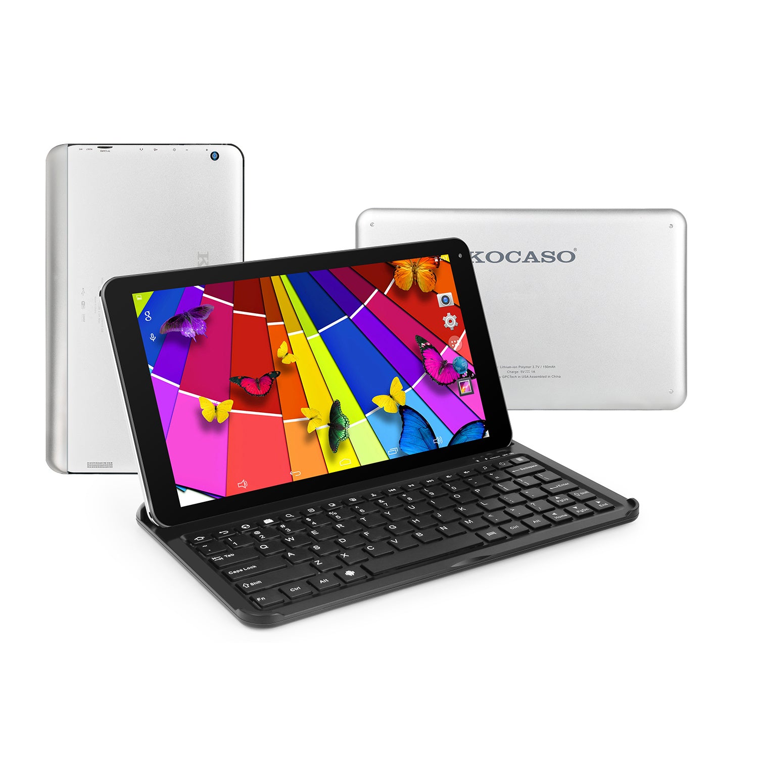 Ultra-portable Wireless Keyboard with Built-in Stand for KOCASO MX1080 and iNova EX1080 in Silver - Mountain Lakes Mall