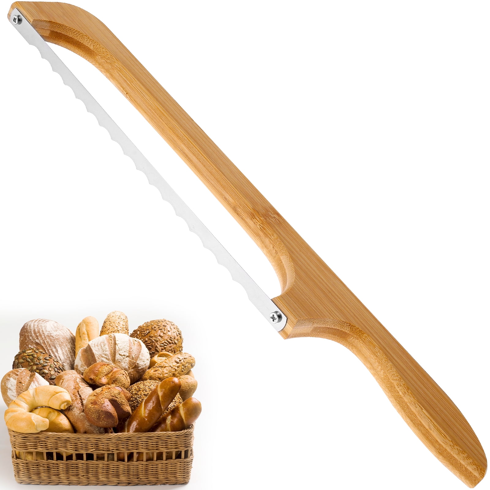 CIVG Bread Slicer Serrated Bread Knife Easy Grip Handle for Sourdough - Mountain Lakes Mall