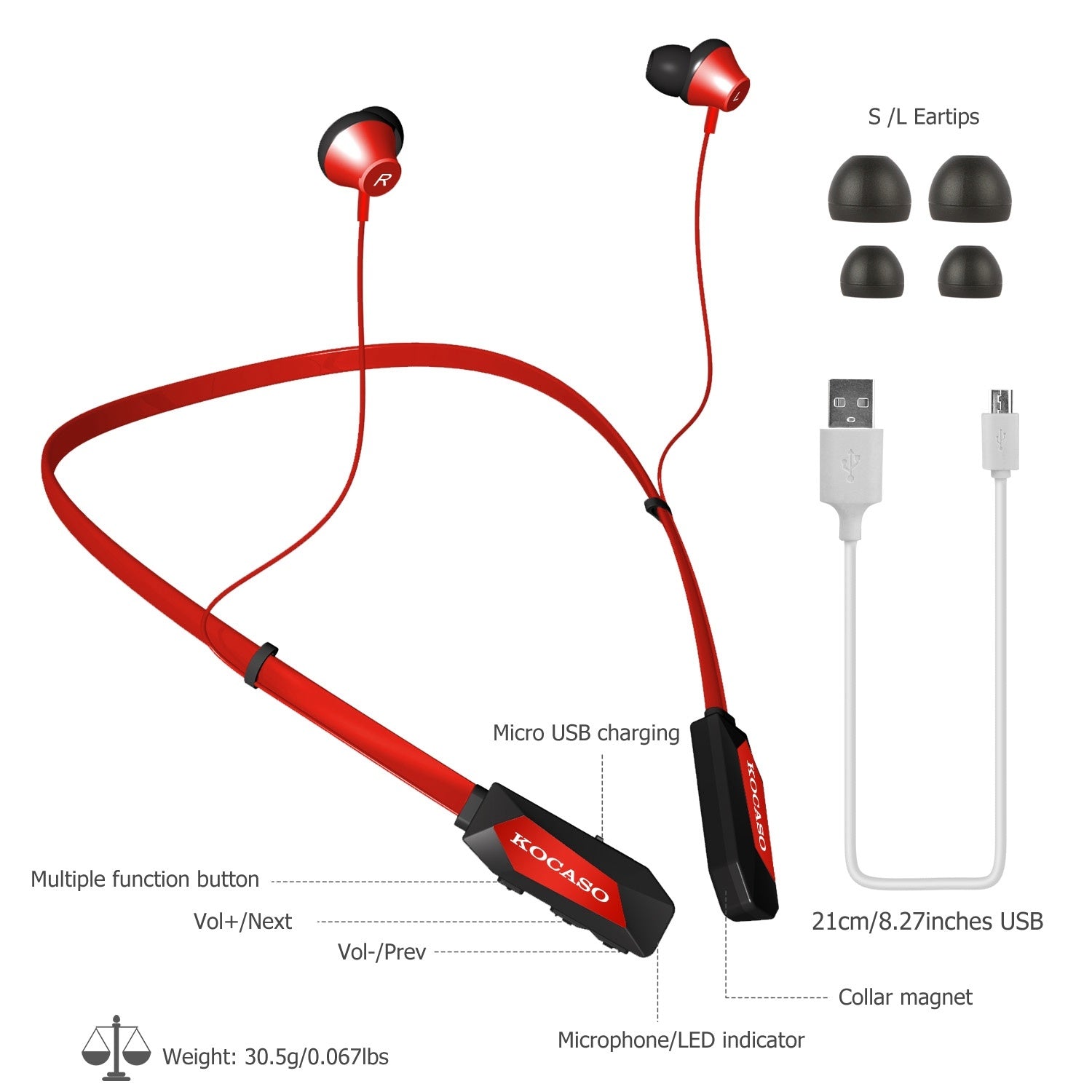 Wireless Neckband Headphones V4.2 Sweat-proof Sport Headsets Earbuds In-Ear Magnetic Neckbands Stereo Earphone - Mountain Lakes Mall