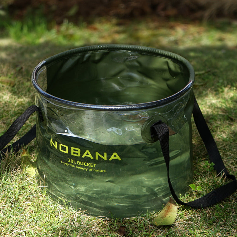 30L Outdoor folding bucket camping self-driving portable barbecue dishwashing bucket telescopic fishing bucket - Mountain Lakes Mall