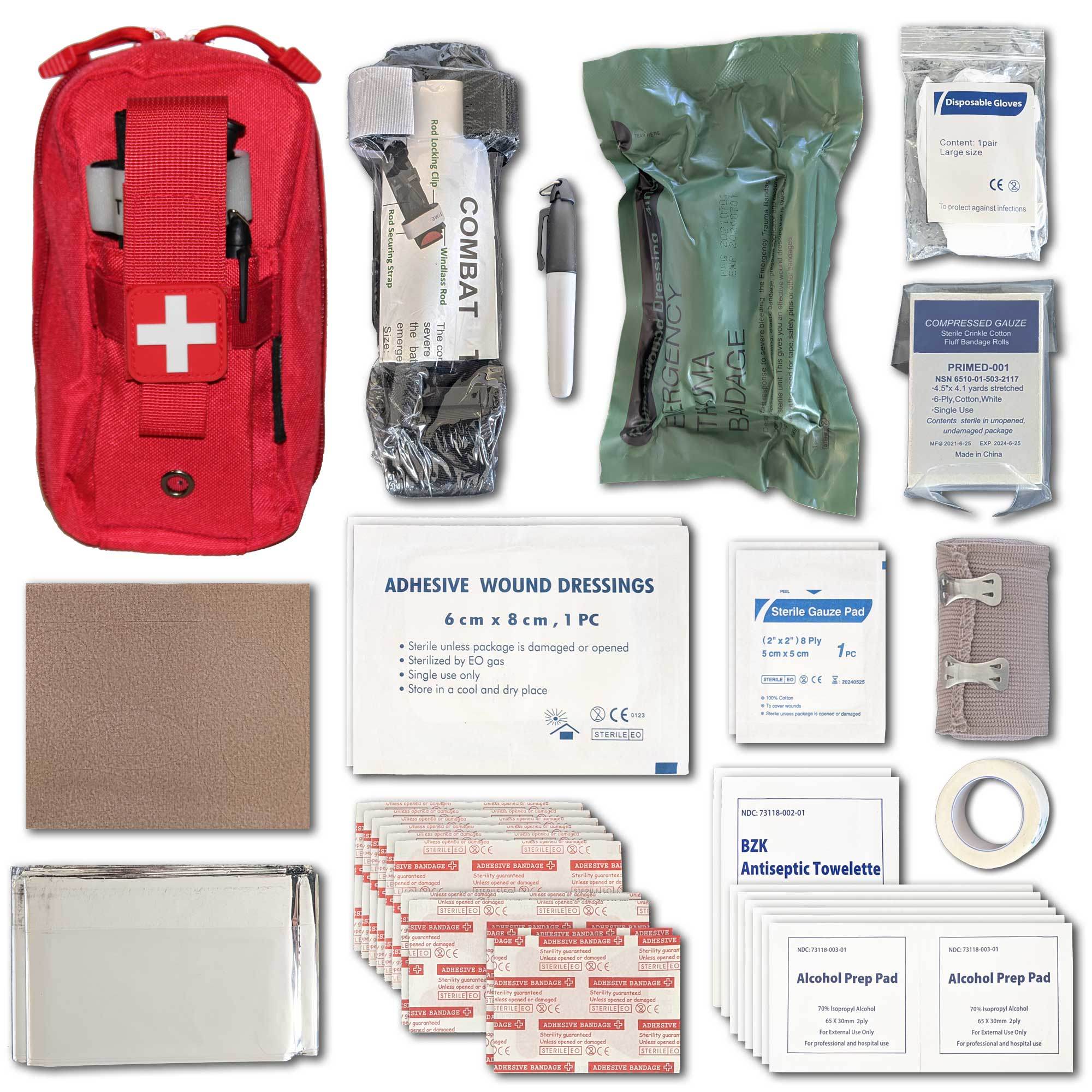 Field First Aid Kit (IFAK) | 44 Piece | Compact Personal First Aid Kit - Mountain Lakes Mall