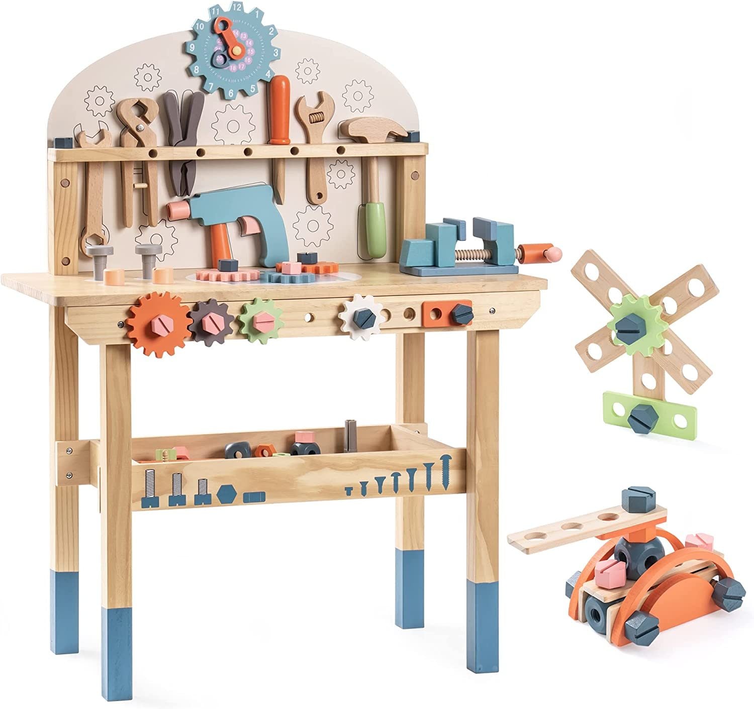 ROBOTIME Workbench Play Set Toddlers Kids Pretend Tool Bench Toy Workshop Toys - Mountain Lakes Mall