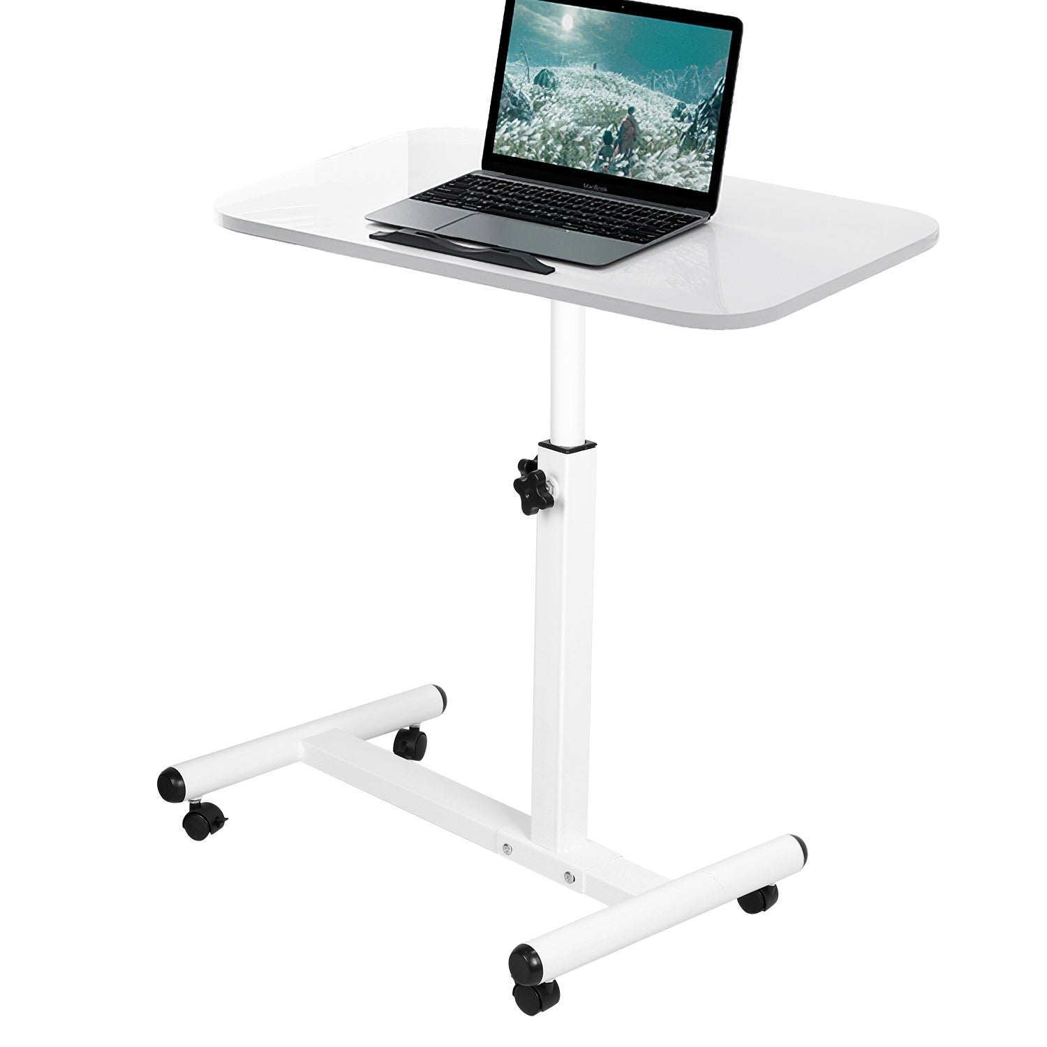 Rolling Laptop Table Portable Computer Desk Movable Table with Adjustable Height Tilting Angle - Mountain Lakes Mall