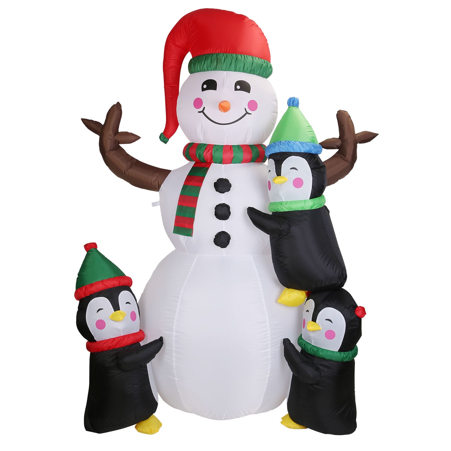 5.9FT Christmas Inflatable Outdoor Decoration Snowman Penguin Blow Up Yard Decoration with LED Light Built-in Air Blower for Winter Holiday Xmas Garden