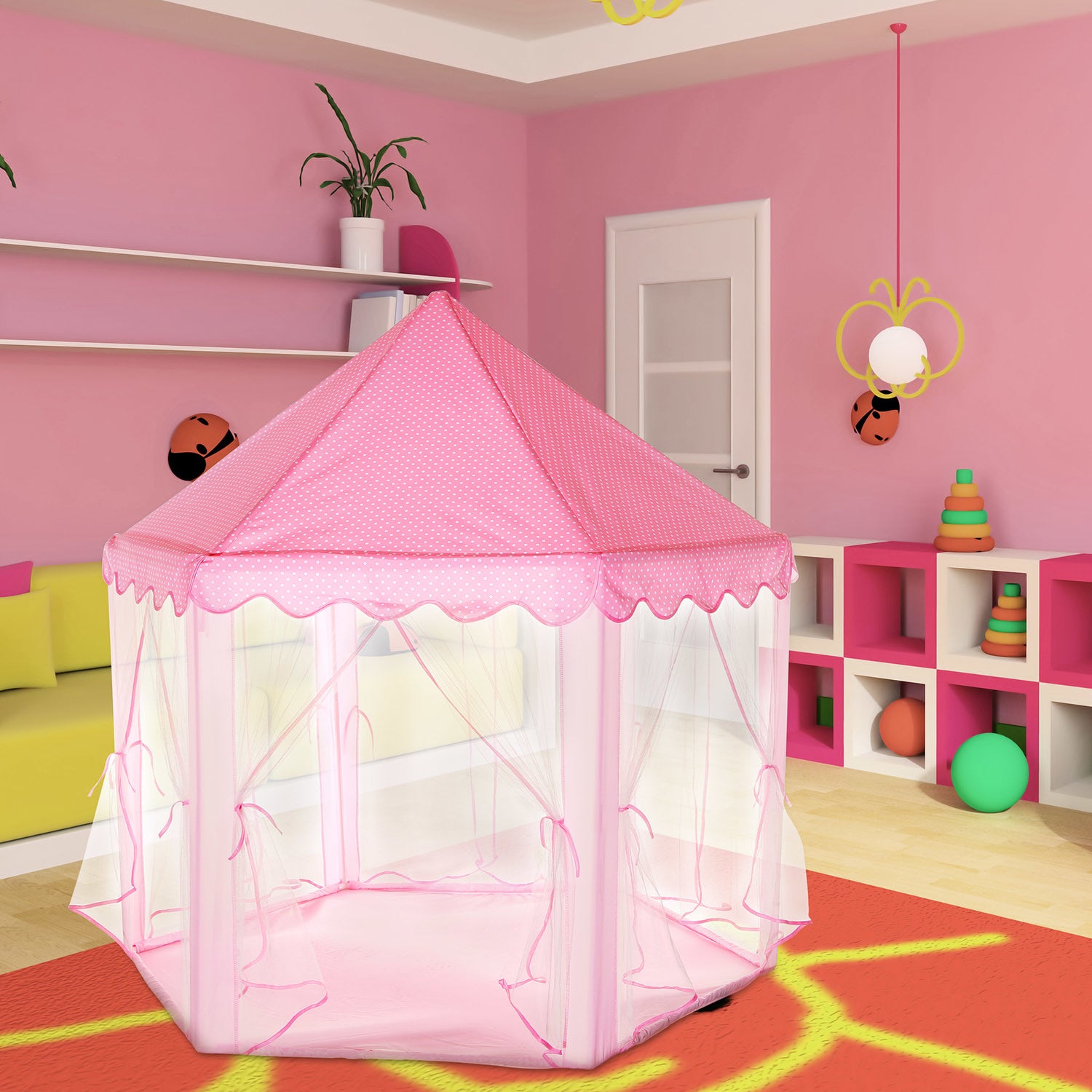 Kids Play Tents Princess for Girls Princess Castle Children Playhouse Indoor Outdoor Use - Mountain Lakes Mall