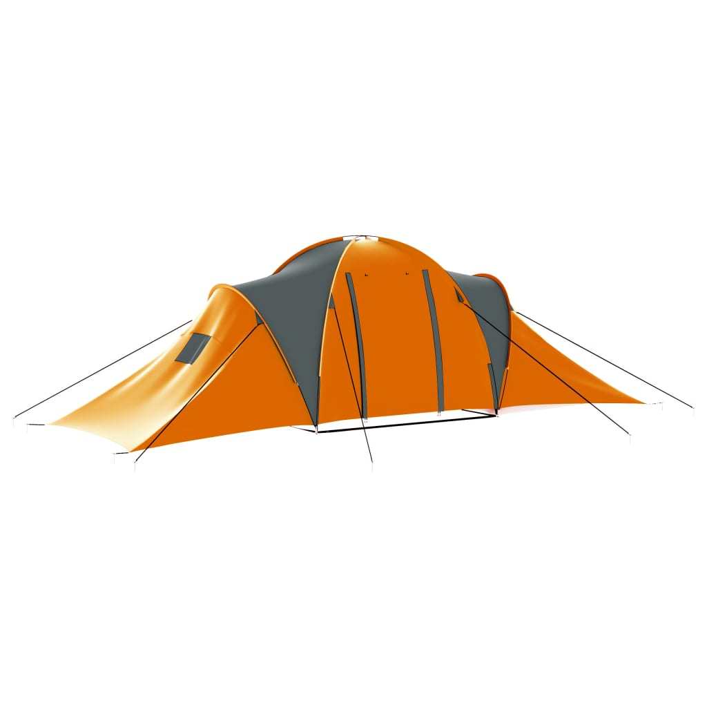 Camping Tent 9 Persons Fabric Gray and Orange - Mountain Lakes Mall