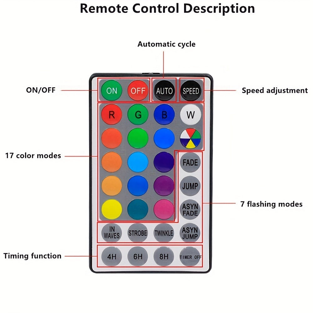 1pc, 24 LED RGB 16 Colors Rose Tree Night Light Battery And USB Plug Operated Rose Flower Fairy Lights Remote Control Mini Christmas Tree Table Lamp For Gift Indoor - Mountain Lakes Mall