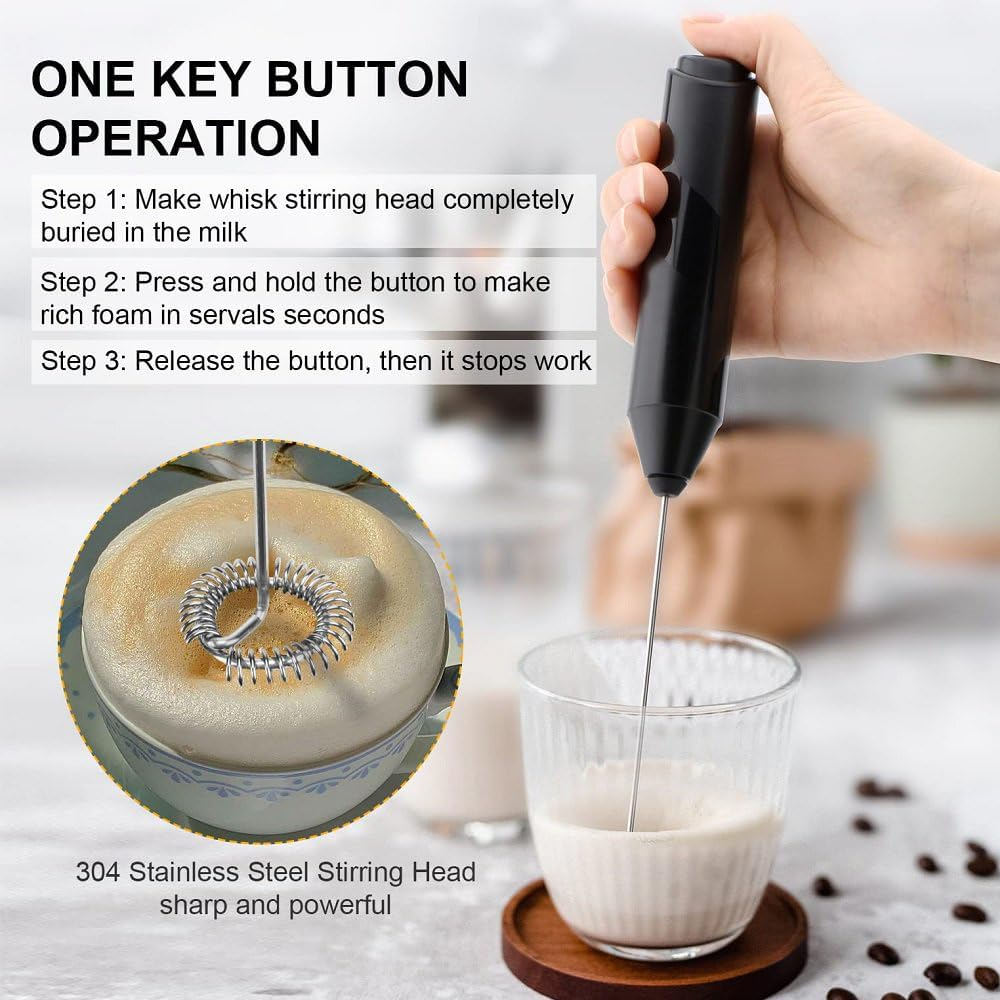 Handheld Milk Frother for Coffee , Latte, Cappuccino, Frappe, and Hot Chocolate - Mountain Lakes Mall