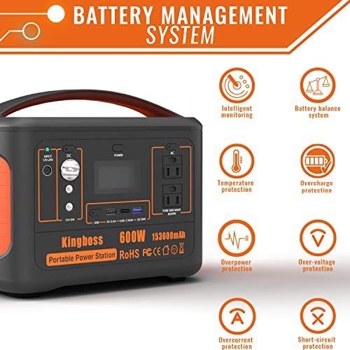 Portable Power Station 568Wh/600W Wireless Charger 15W PD Output 65W Type-C/QC 3.0/AC Outlets - Mountain Lakes Mall