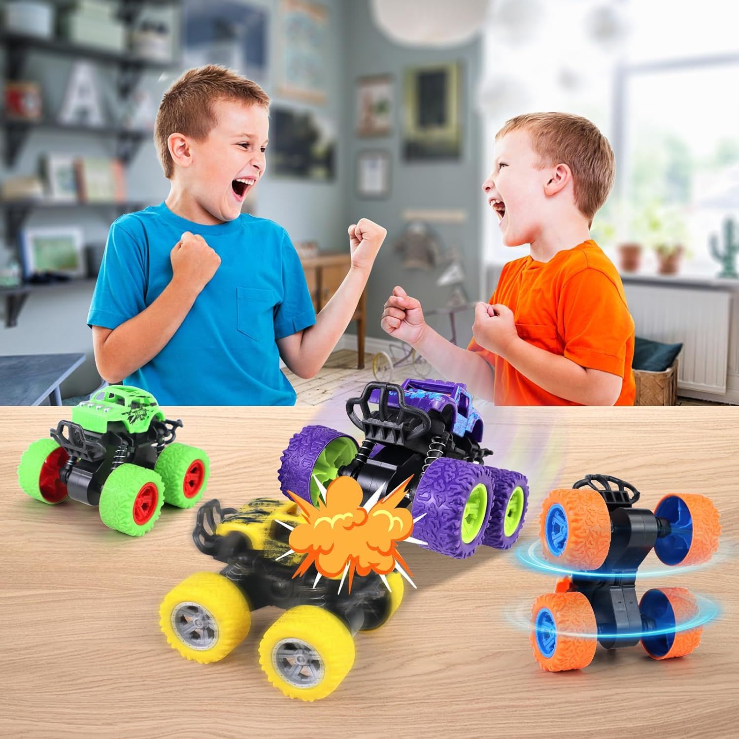 Monster Truck Toys, Pull Back Vehicles Toys, Friction Powered Toy, Mini Push and Go Car Truck Inertia Vehicle, Best Christmas Birthday Party Gift - Mountain Lakes Mall