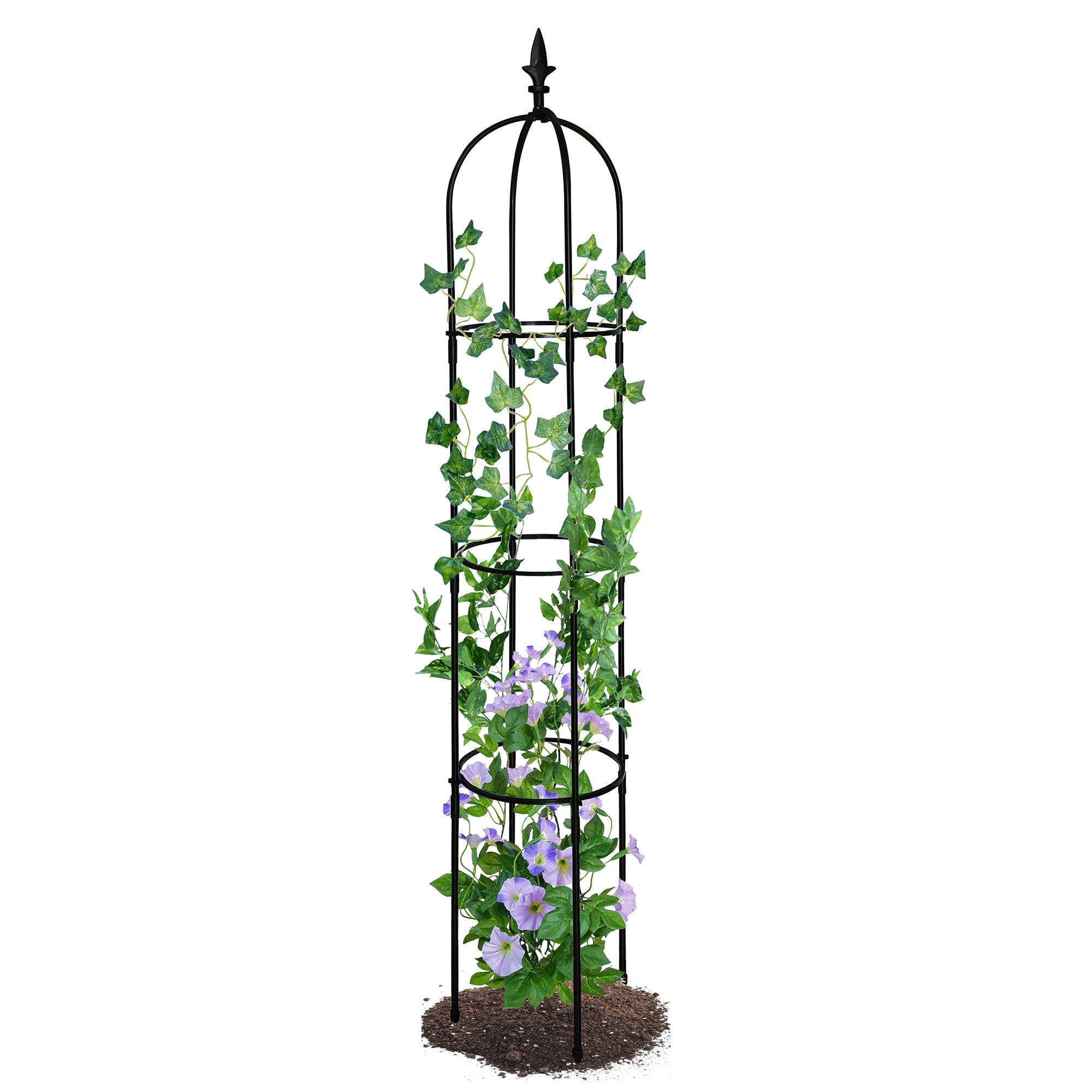 6.2ft Garden Obelisk Trellis; Lightweight Rustproof Plastic Coated Metal Tall Tower Trellis Stand - Mountain Lakes Mall