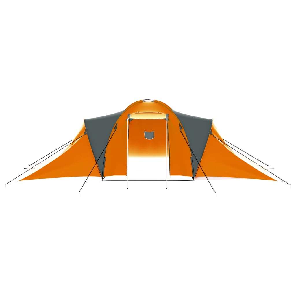 Camping Tent 9 Persons Fabric Gray and Orange - Mountain Lakes Mall