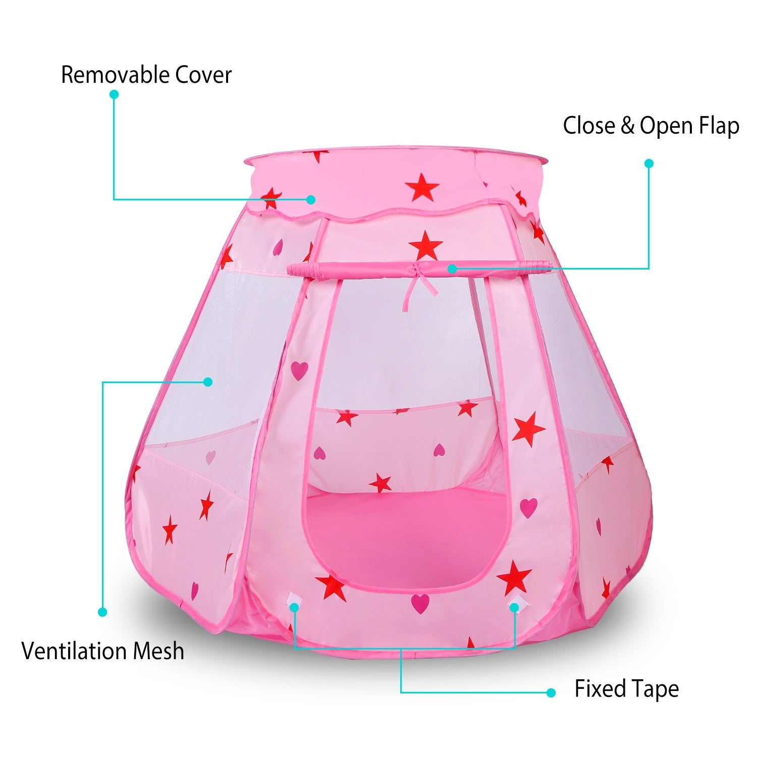 Kids Pop Up Game Tent Prince Princess Toddler Play Tent Indoor Outdoor Castle - Mountain Lakes Mall