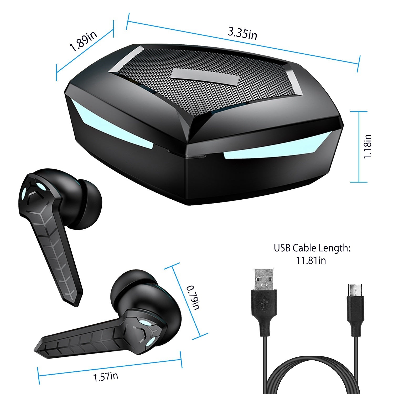 Wireless V5.2 Gaming Earbuds IPX4 Waterproof Touch Control Earphones - Mountain Lakes Mall