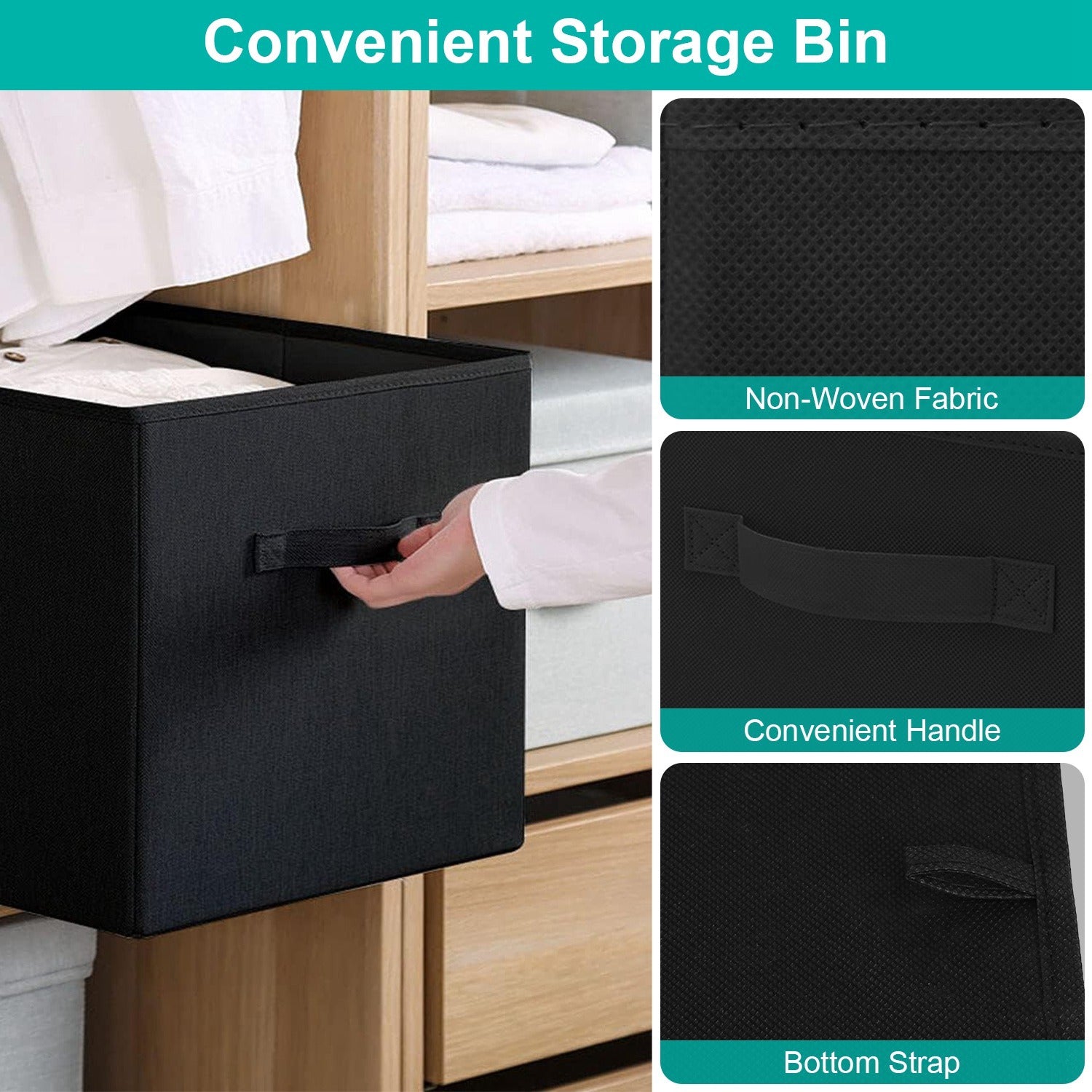 2 Sets Storage Bin Non-Woven Fabric Cube Organizer - Mountain Lakes Mall