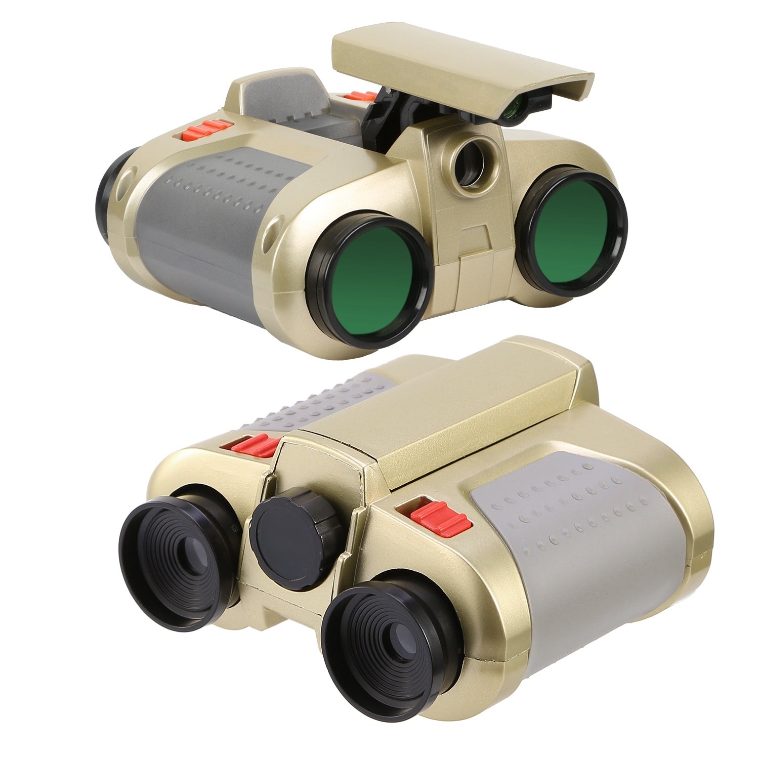 4X30 Kids Toy Night Vision Binoculars with Pop-Up LED Light Portable Neck Strap for Watching Hiking Travelling - Mountain Lakes Mall