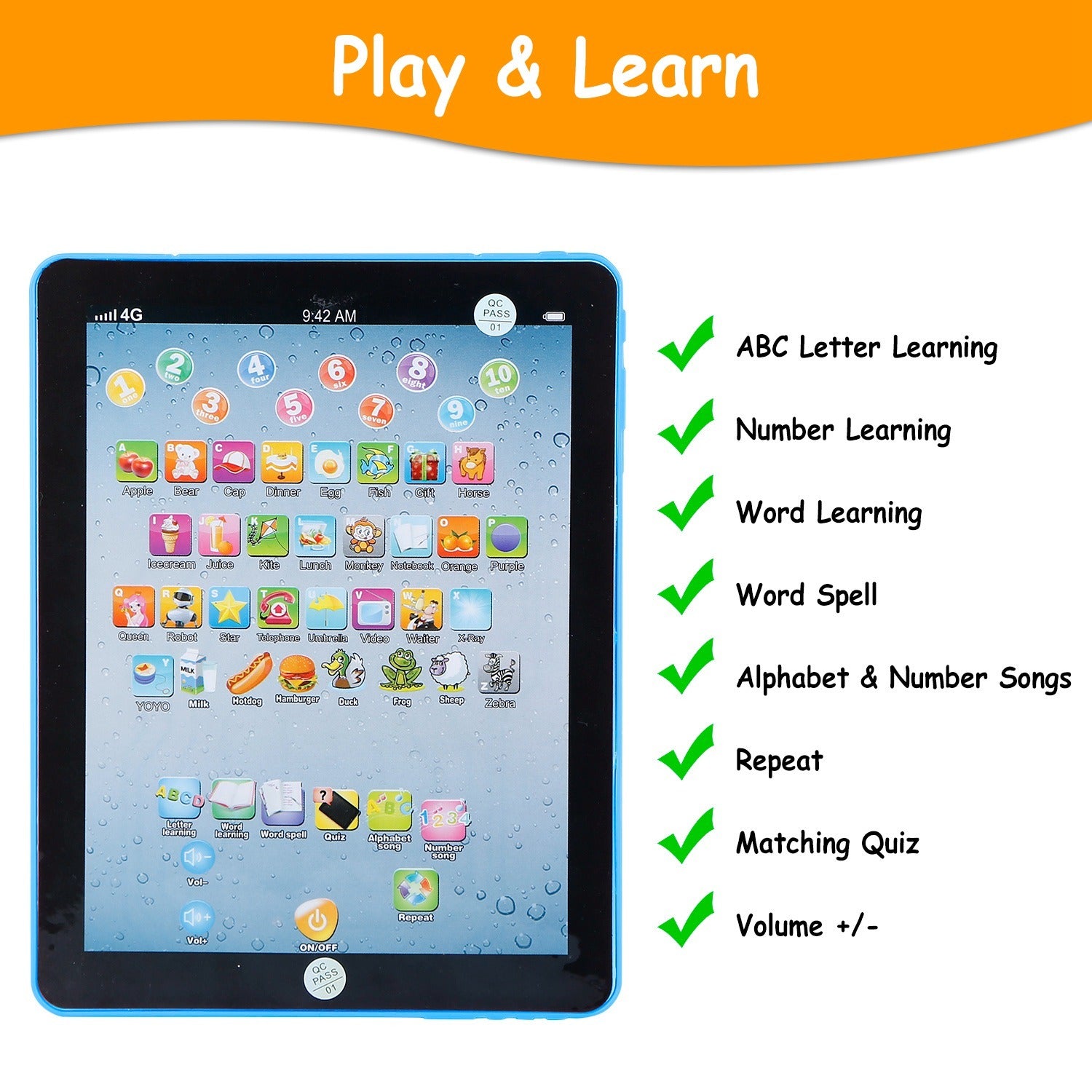 Baby Learning Tablet Educational Mini Pads Toys Touch Learn - Mountain Lakes Mall