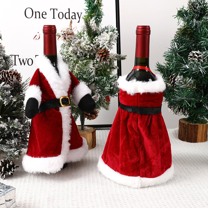 2pcs, Creative Red Wine Bag, Christmas Dress Wine Bottle Cover, Christmas Skirt Wine Bottle Decoration, Christmas Red Wine Cover - Mountain Lakes Mall