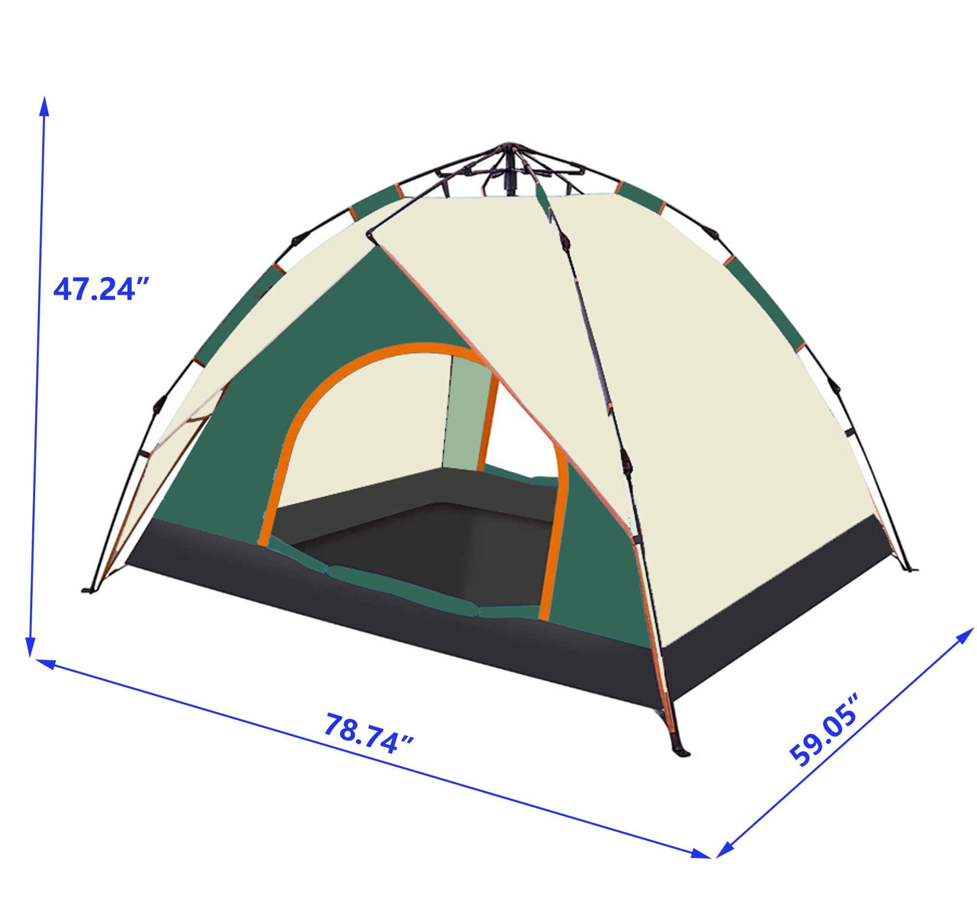 Camping dome tent is suitable for 2/3/4/5 people, waterproof, spacious, portable backpack tent - Mountain Lakes Mall