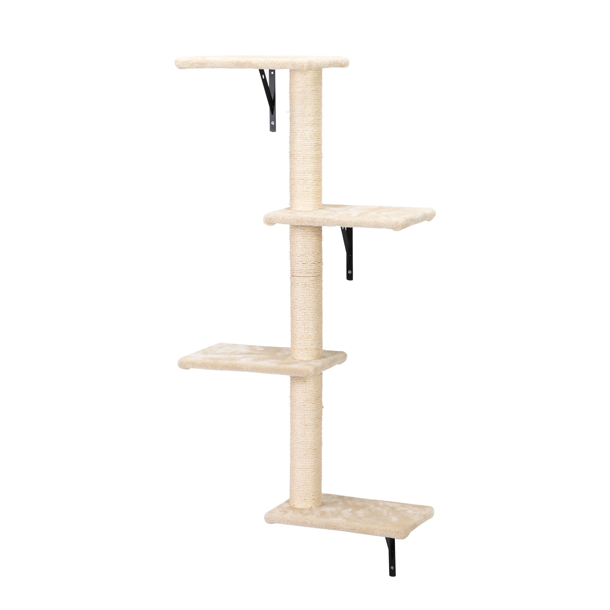 5 Pcs Wall Mounted Cat Climber Set;  Floating Cat Shelves and Perches;  Cat Activity Tree with Scratching Posts;  Modern Cat Furniture - Mountain Lakes Mall