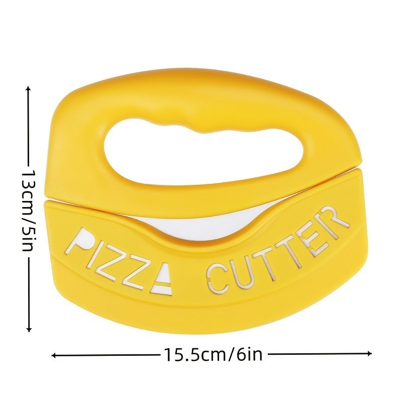 1pc Pizza Cutter; Stainless Steel Rocker Blade With Cover Protective Sheath; Pizza Slicer Cutter Knife Chopper; Sharp Pizza Cutter; Plastic Kitchen Tools; Dishwasher Safe; 6*5in - Mountain Lakes Mall