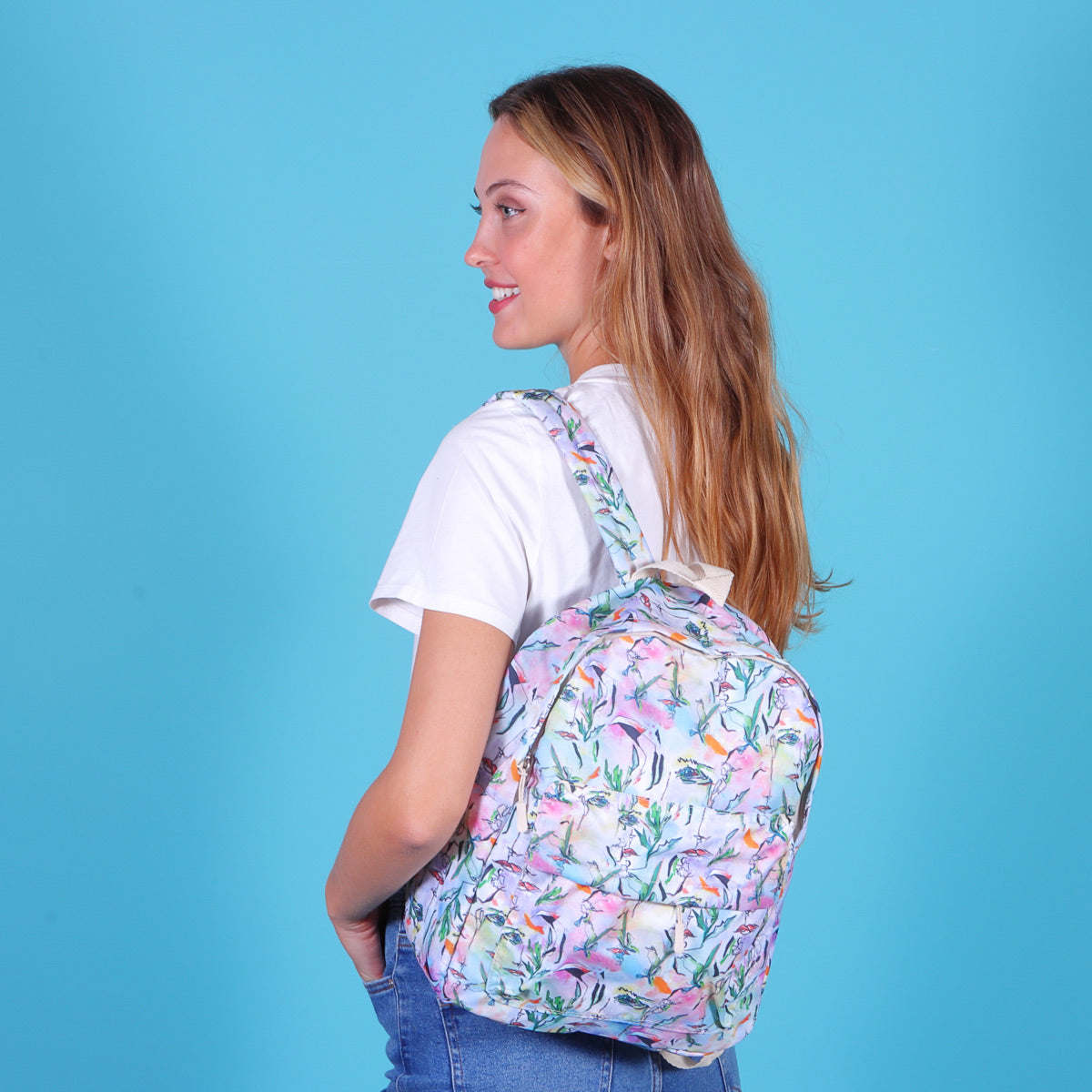 Biggdesign White Faces Backpack - Mountain Lakes Mall