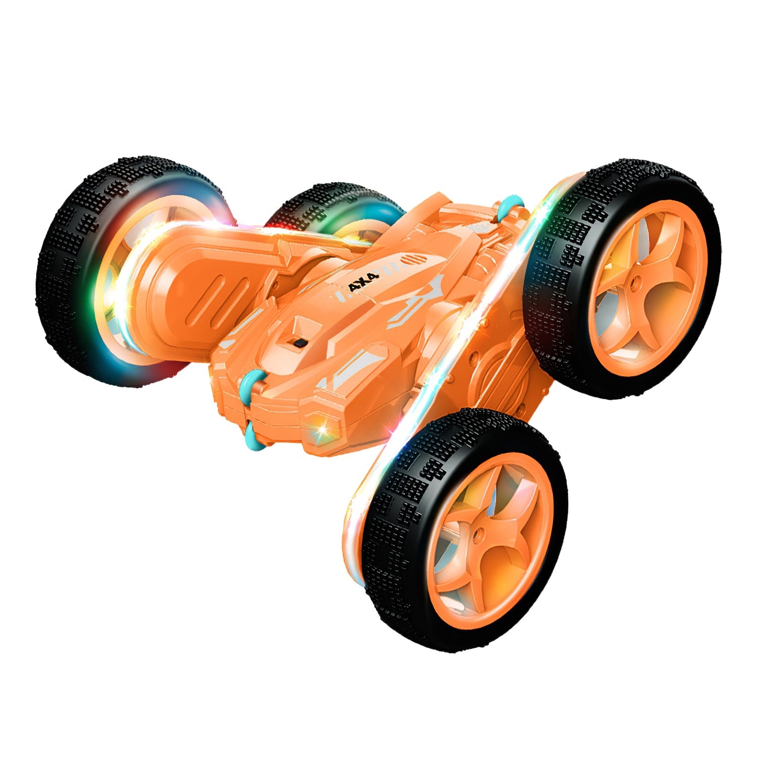 Kid Driving RC Stunt Car 7 Color Strip Light Dynamic Music Swing Arm Double-sided Rolling Remote Control Car Off Road - Mountain Lakes Mall