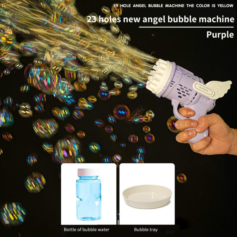 Bubble Hammer Gun Children Gift Toys Small Fan Soap Bubbles Gun Kids Toys 23 Hole Bubbles Machine - Mountain Lakes Mall