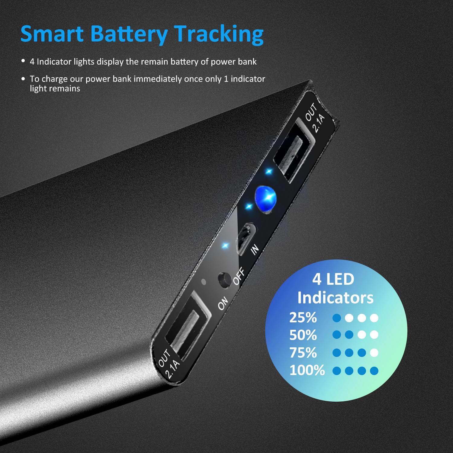 20000mAh Power Bank Ultra-thin External Battery Pack Phone Charger - Mountain Lakes Mall