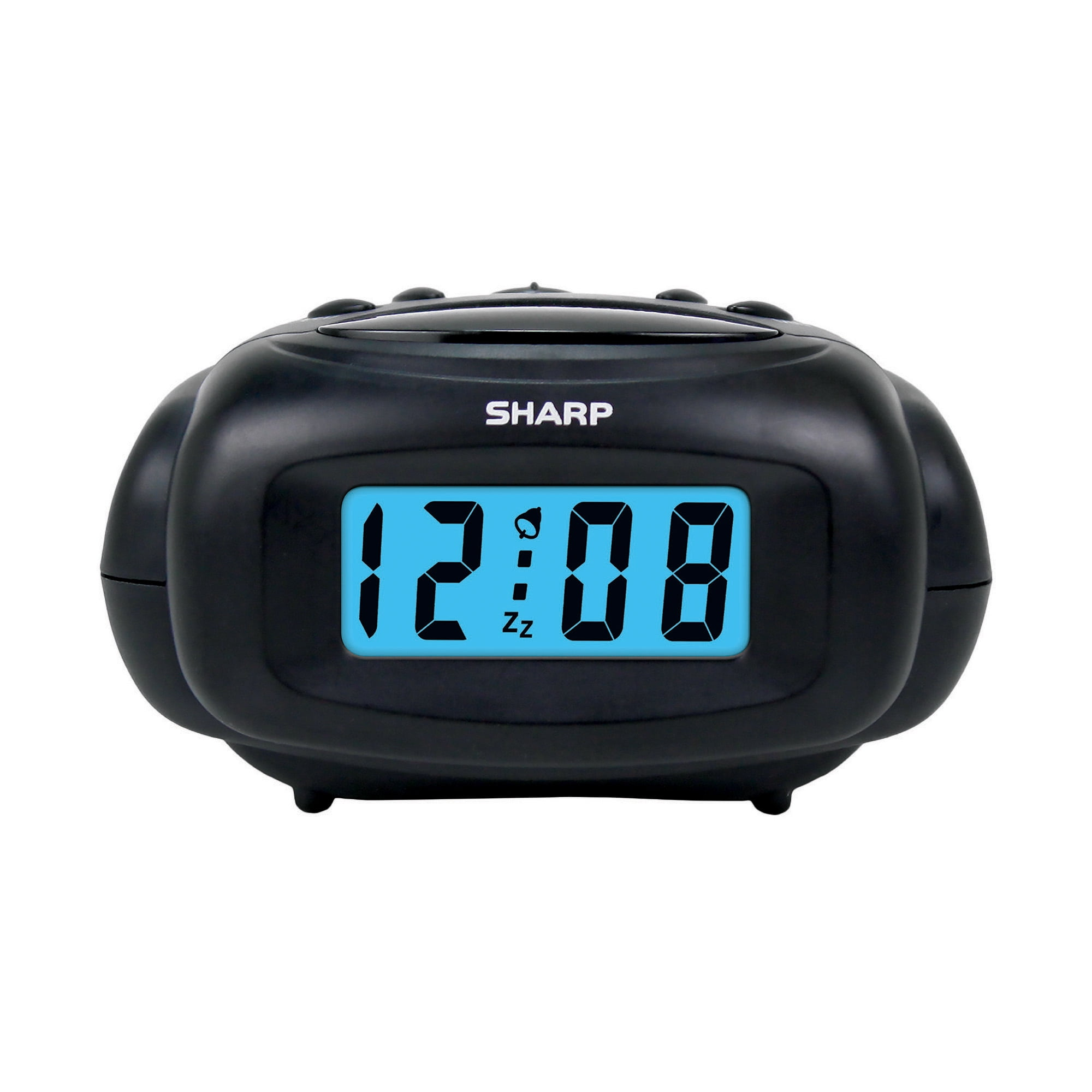 SHARP Digital Alarm Clock, Black, LCD Display, Battery Operated, Small, Travel Clock - Mountain Lakes Mall