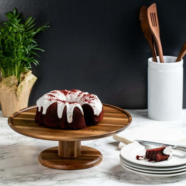 Better Homes & Gardens Acacia Wood Round Cake Stand - Mountain Lakes Mall