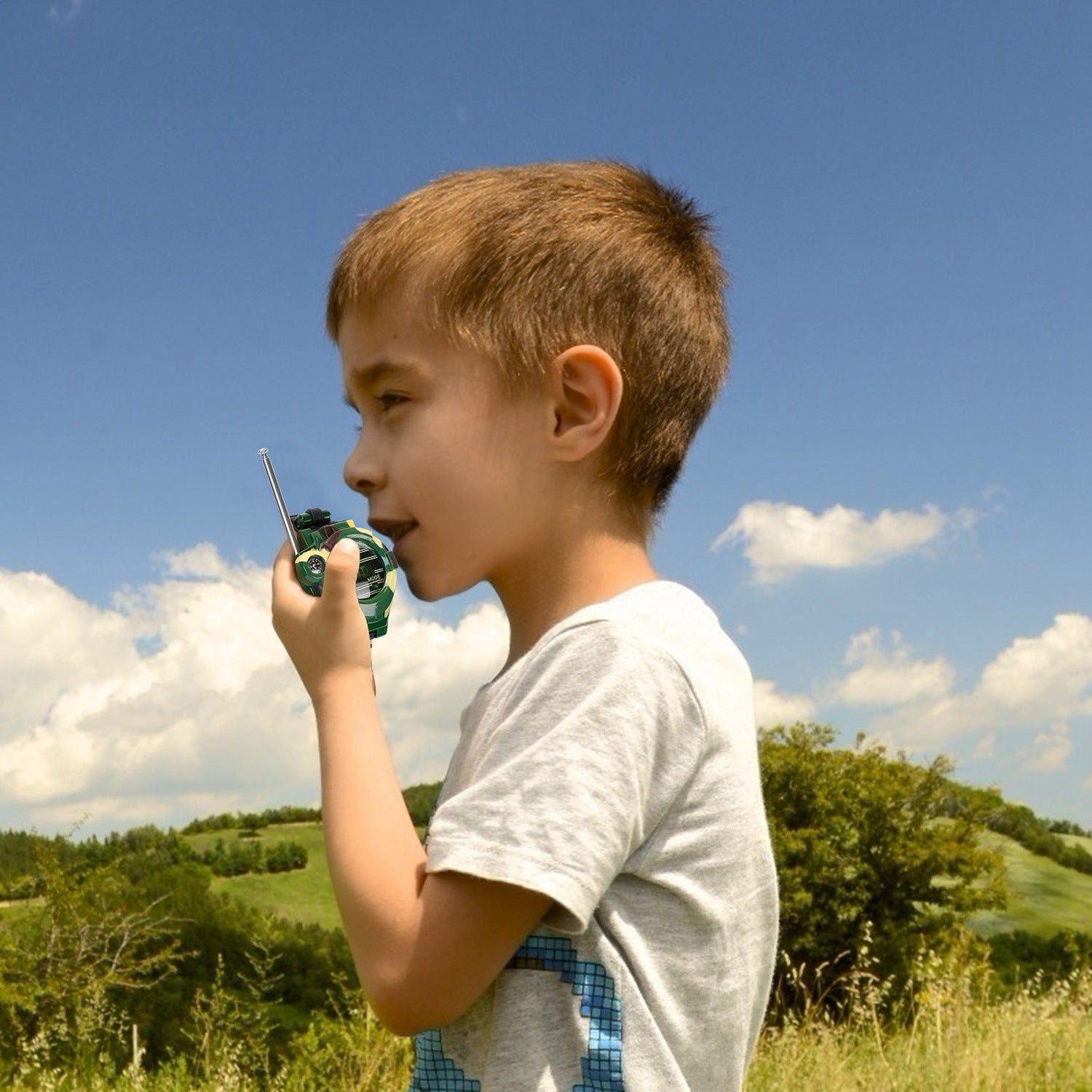 2Pcs Walkie Talkies Watches Toy 7 in 1 Two Way Interphone Kids Wrist Watch - Mountain Lakes Mall