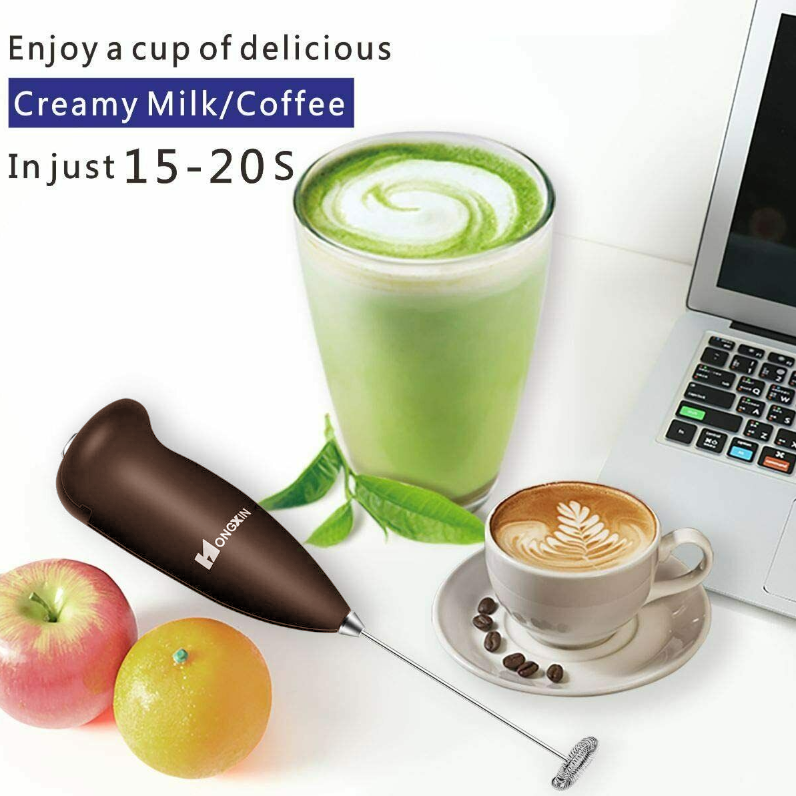 Electric Milk Frother Drink Foamer Whisk Mixer Stirrer Coffee Eggbeater - Mountain Lakes Mall