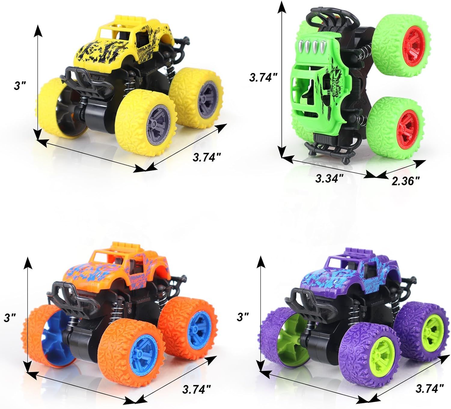 Monster Truck Toys, Pull Back Vehicles Toys, Friction Powered Toy, Mini Push and Go Car Truck Inertia Vehicle, Best Christmas Birthday Party Gift - Mountain Lakes Mall