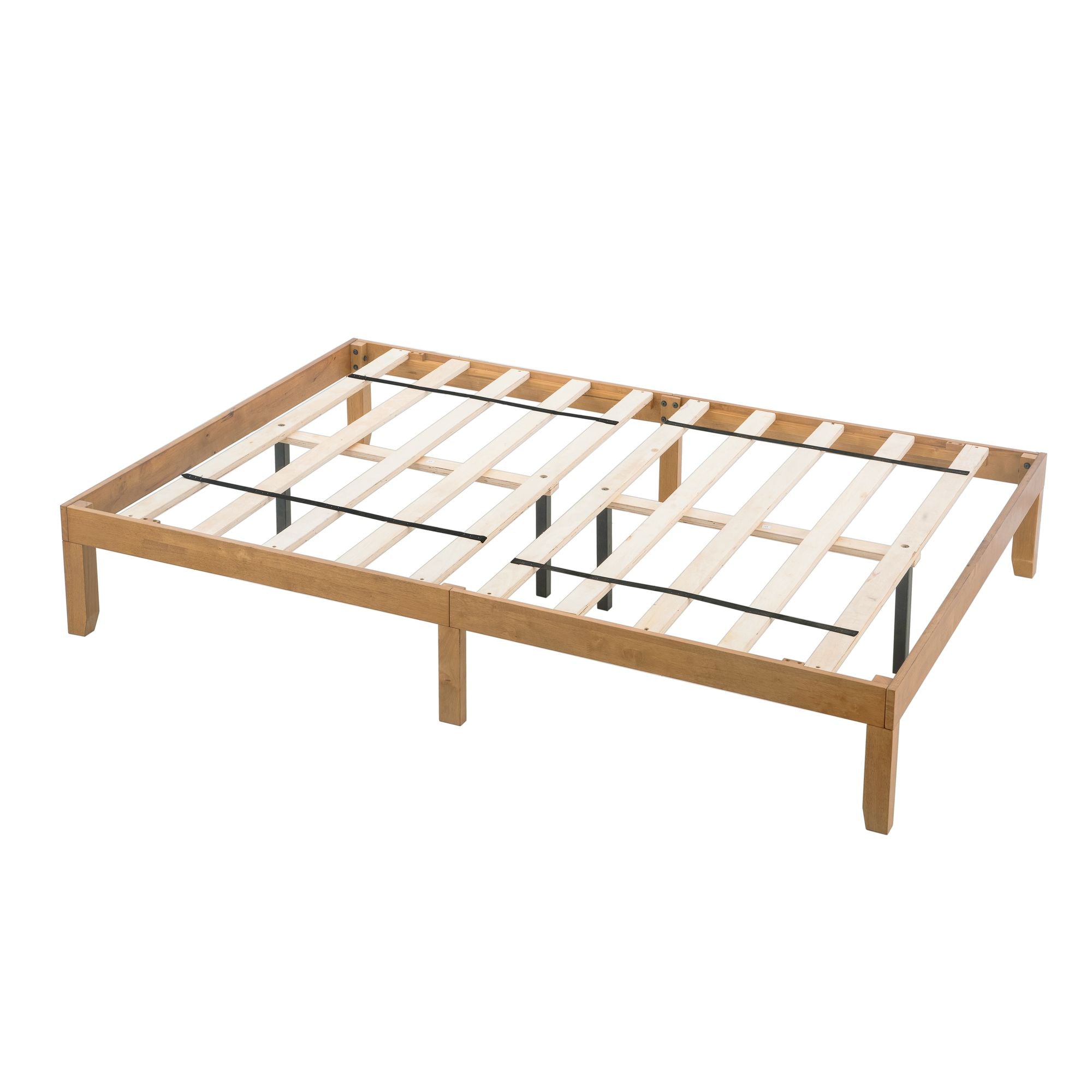 Queen Size Wood Platform Bed Frame,No Box Spring Needed,Strong Wood Slat Support, Easy Assembly