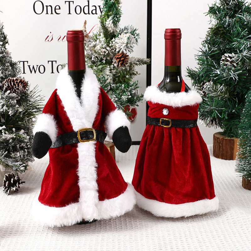 2pcs, Creative Red Wine Bag, Christmas Dress Wine Bottle Cover, Christmas Skirt Wine Bottle Decoration, Christmas Red Wine Cover - Mountain Lakes Mall