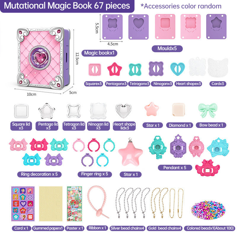 71 PCS DIY Jewel Rings Stickers Magical Kits for Little Girls, Handmade DIY Crafting Rings Bracelet Pendent Keychain, DIY Crafts for Kids, Birthday Gifts Toys for Age 3 4 5 6+ Year Old - Mountain Lakes Mall