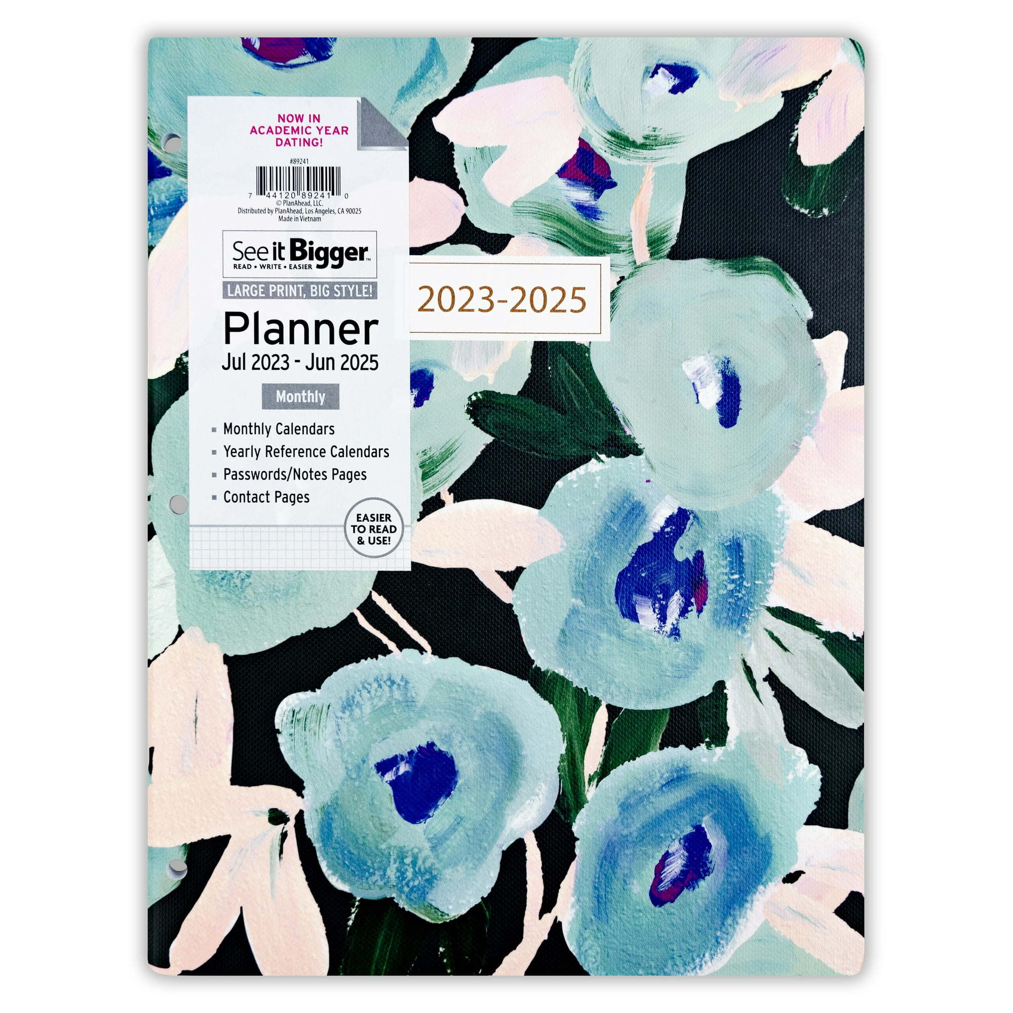 See It Bigger Monthly Planner, April 2023 - June 2025, (8.5" x 11") Teal - Mountain Lakes Mall