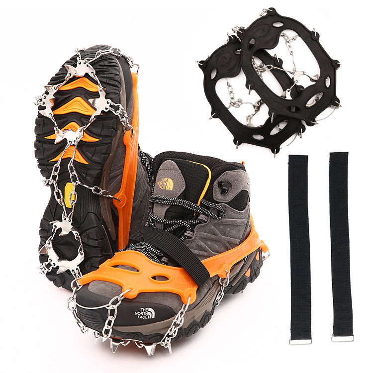 Factory supplied outdoor snow climbing tpe material 19 tooth stainless steel anti-skid shoe cover 19 tooth ice claw - Mountain Lakes Mall