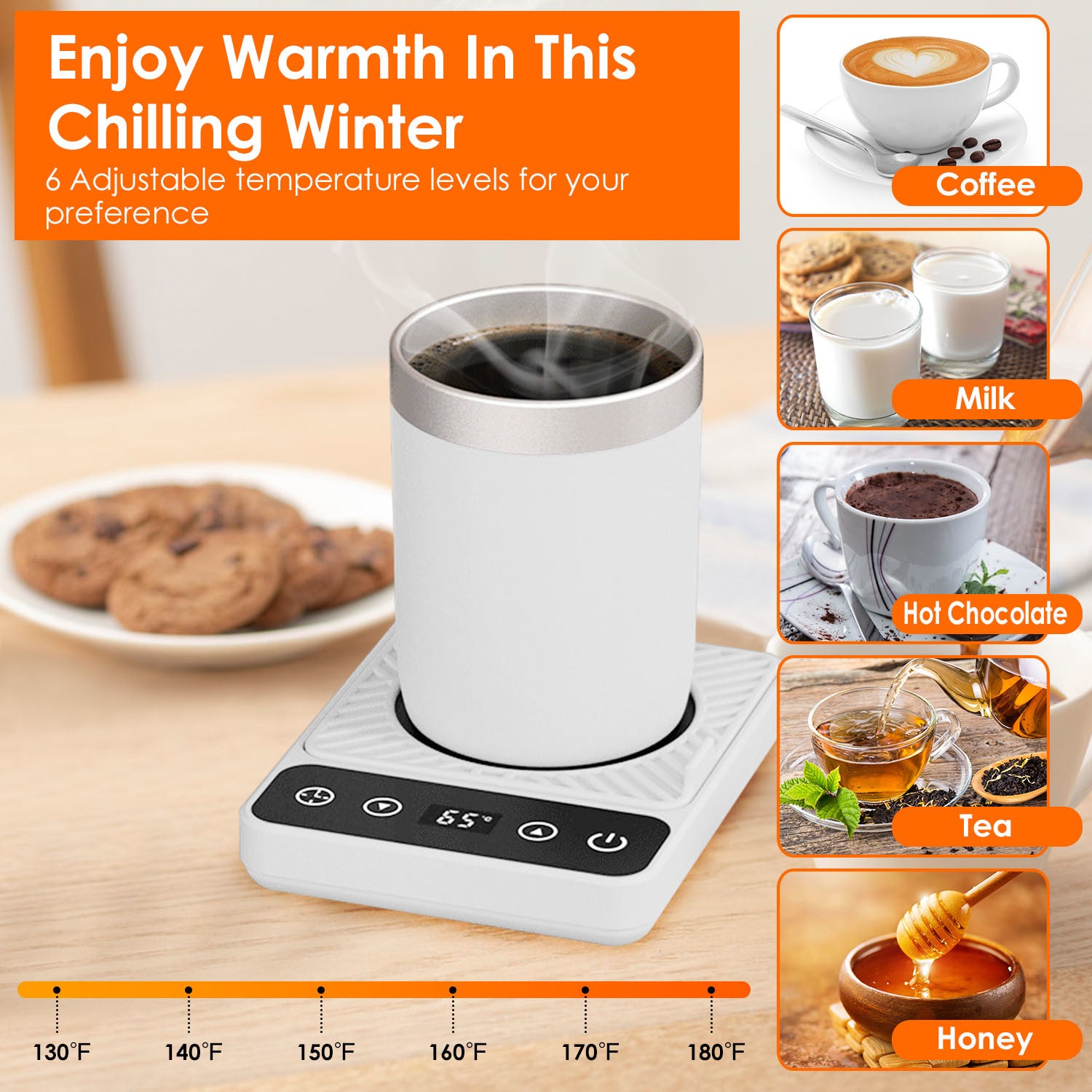 Desktop Electric Mug Warmer Auto Shut Off - Mountain Lakes Mall