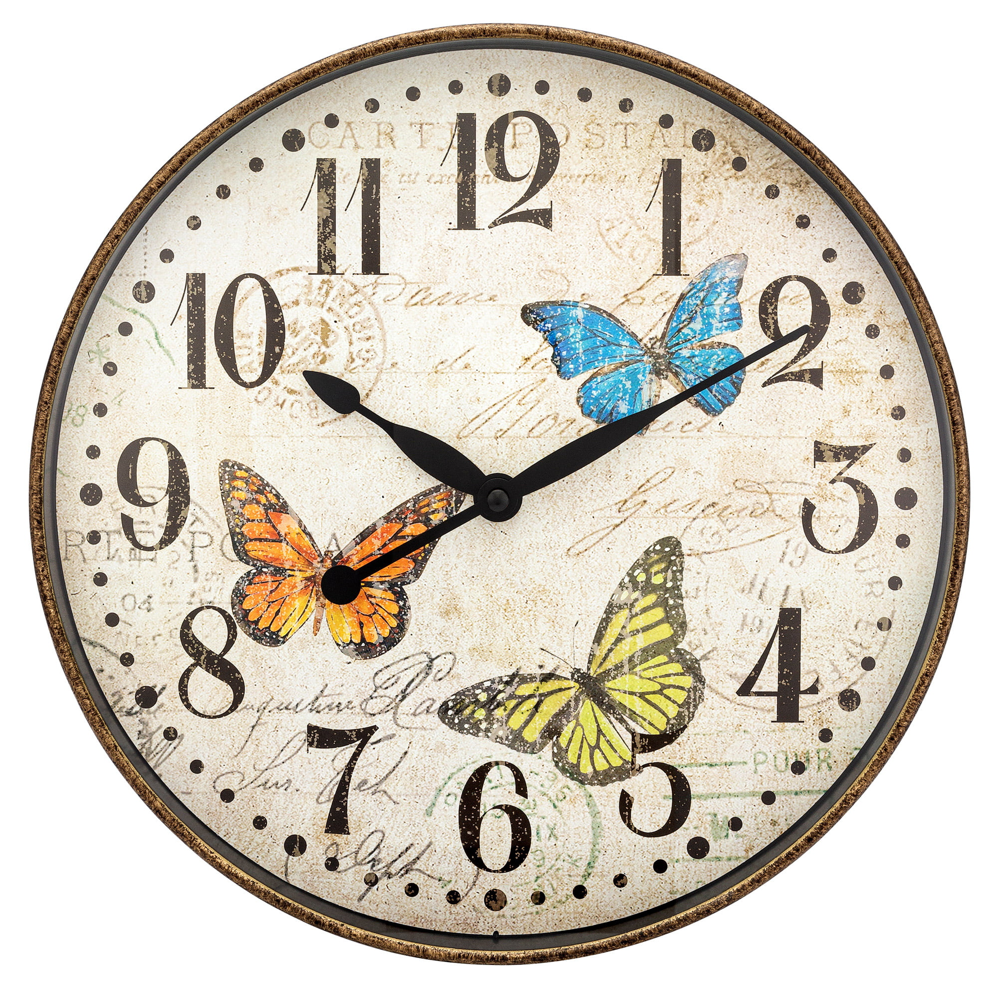 Westclox 12" Round Butterfly Wall Clock - Mountain Lakes Mall