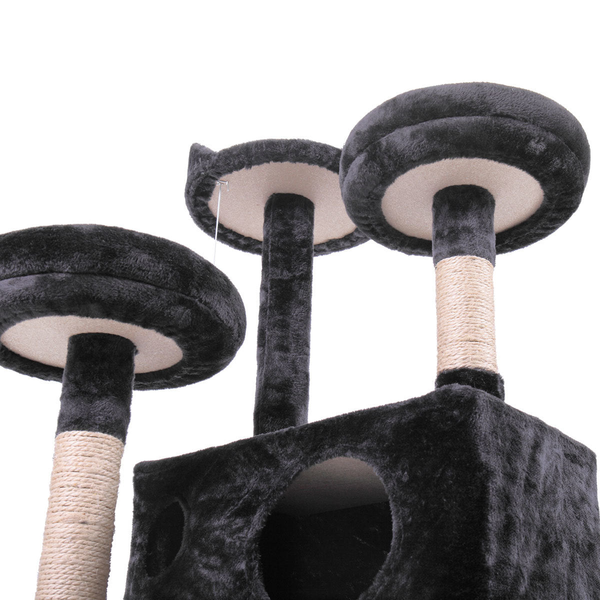 Cat Tree Cat Tower with Scratching Ball, Plush Cushion, Ladder and Condos for Indoor Cats, Gray XH - Mountain Lakes Mall