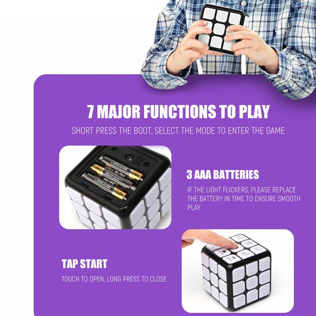 Smart Voice Cube 3X3 Magic Electronic Flashing Cube Kid Intelligence Develop Toys Magnetic Memory Brain Game - Mountain Lakes Mall