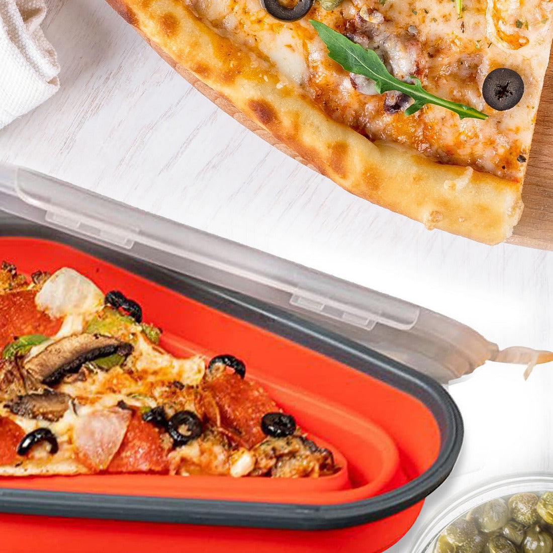 Silicone Folding Pizza Box Reusable Triangular Pizza Packing Box Takeaway Box - Mountain Lakes Mall