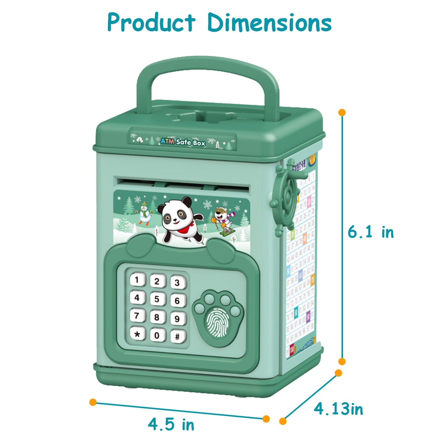 Piggy Bank Toy Cash Coin Money Bank Money Saving Box with Password Fingerprint Voice Promp - Mountain Lakes Mall