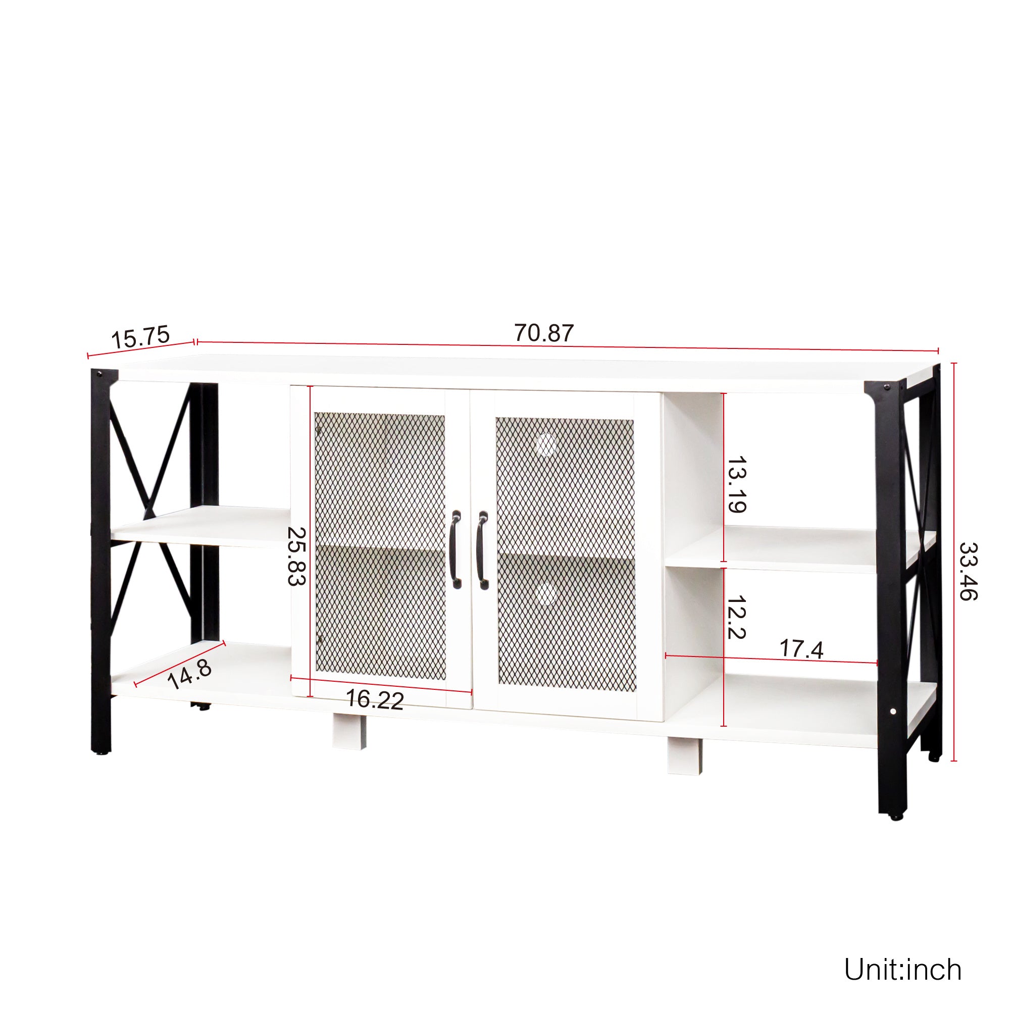 TV Stands for Living Room, Industrial TV Stand for Bedroom Furniture, Farmhouse TV Stand 80 Inch Television Stand , Modern Horizontal Wood and Metal Open Bookshelf - Mountain Lakes Mall