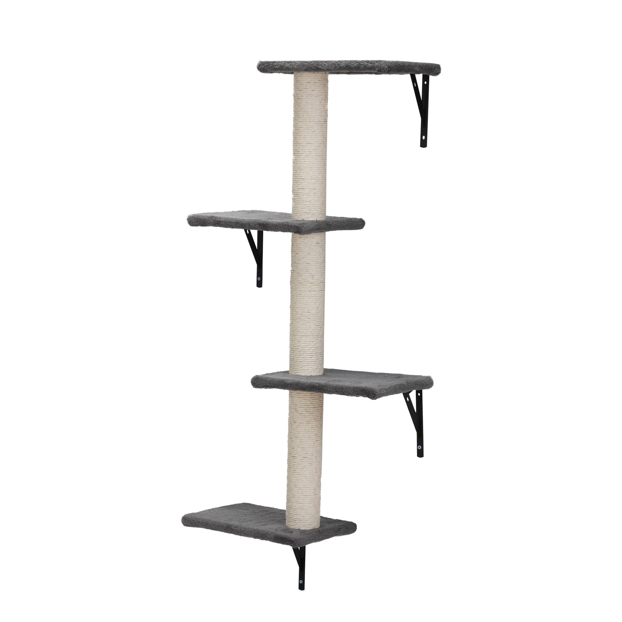 5 Pcs Wall Mounted Cat Climber Set;  Floating Cat Shelves and Perches;  Cat Activity Tree with Scratching Posts;  Modern Cat Furniture - Mountain Lakes Mall