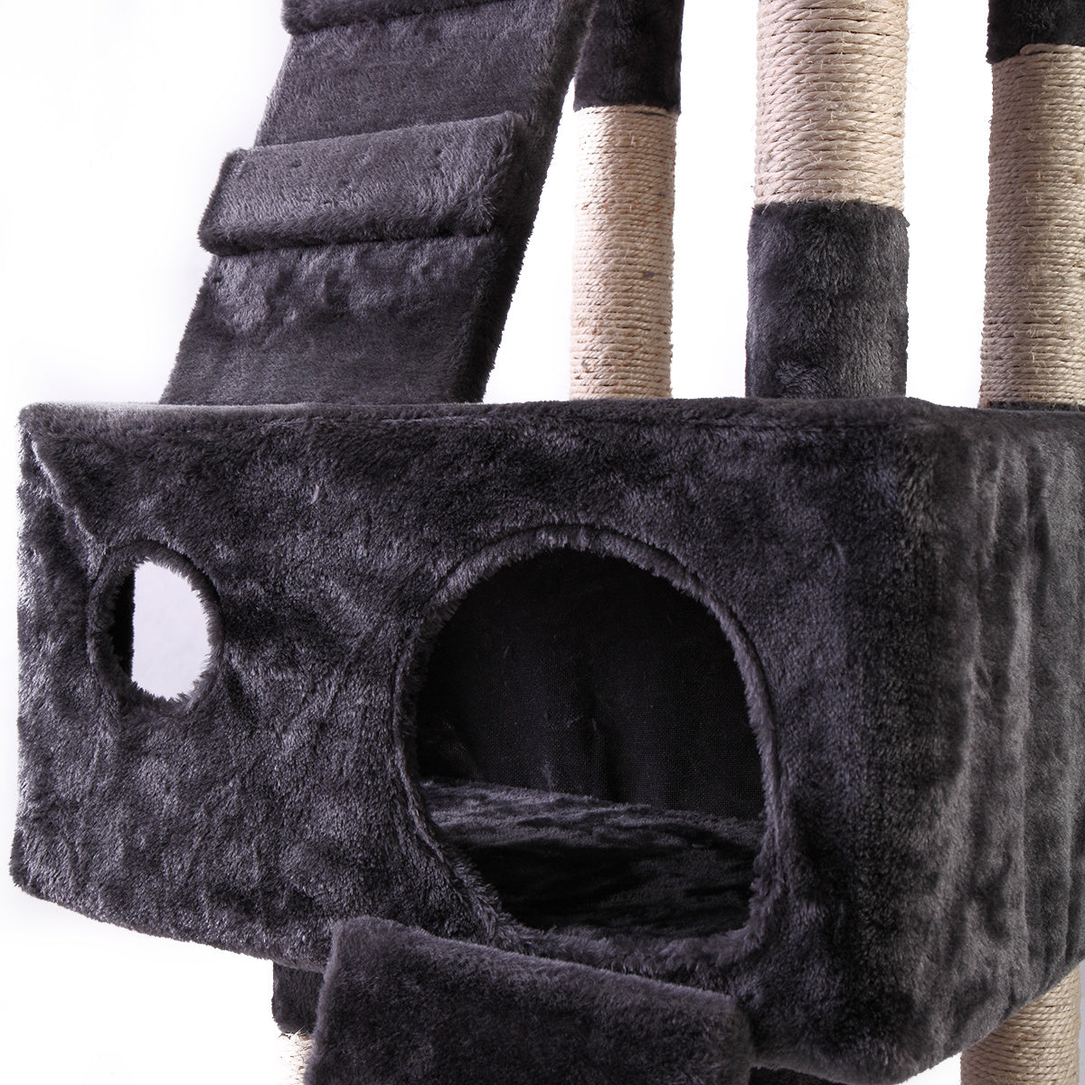 67'' Multi-Level Cat Tree Tower, Kitten Condo House with Scratching Posts, Kitty Play Activity Center, Gray XH - Mountain Lakes Mall